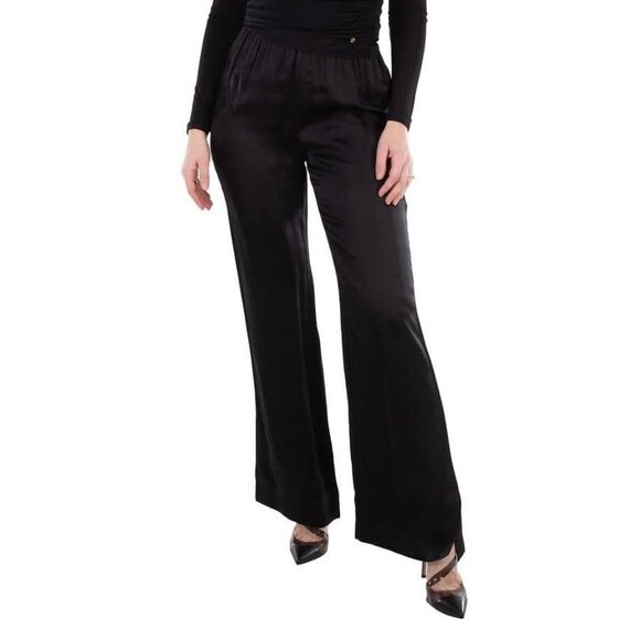 New Anine Bing Ladies Black Aden Wide Leg Pants - Picture 1 of 6